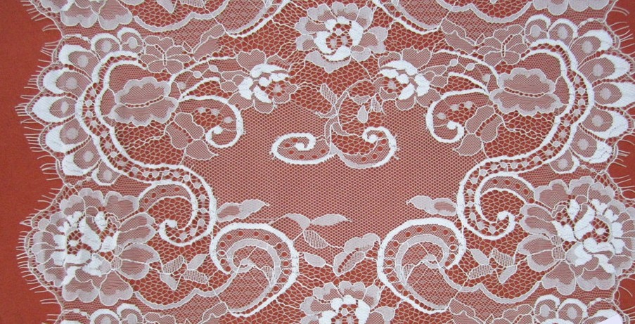 2017 New Fashion Ivory /Black Eyelash Lace Edge Double Side 46CM