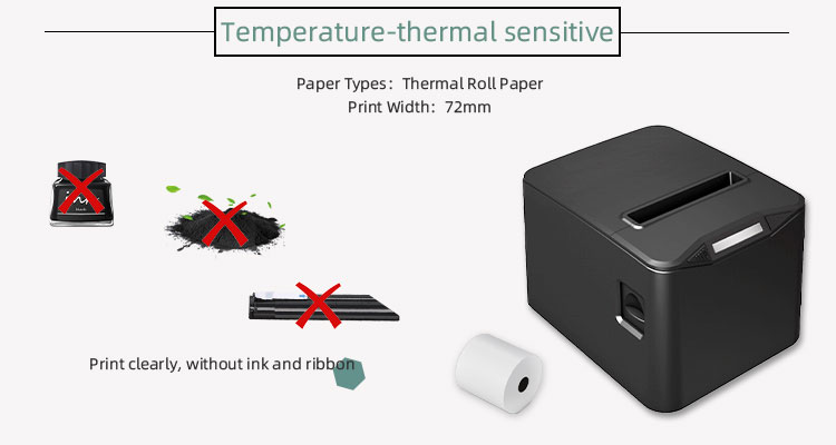AC 110V/220V Input POS 80 Thermal Printer with Thermal Receipt and Barcode Private Mold