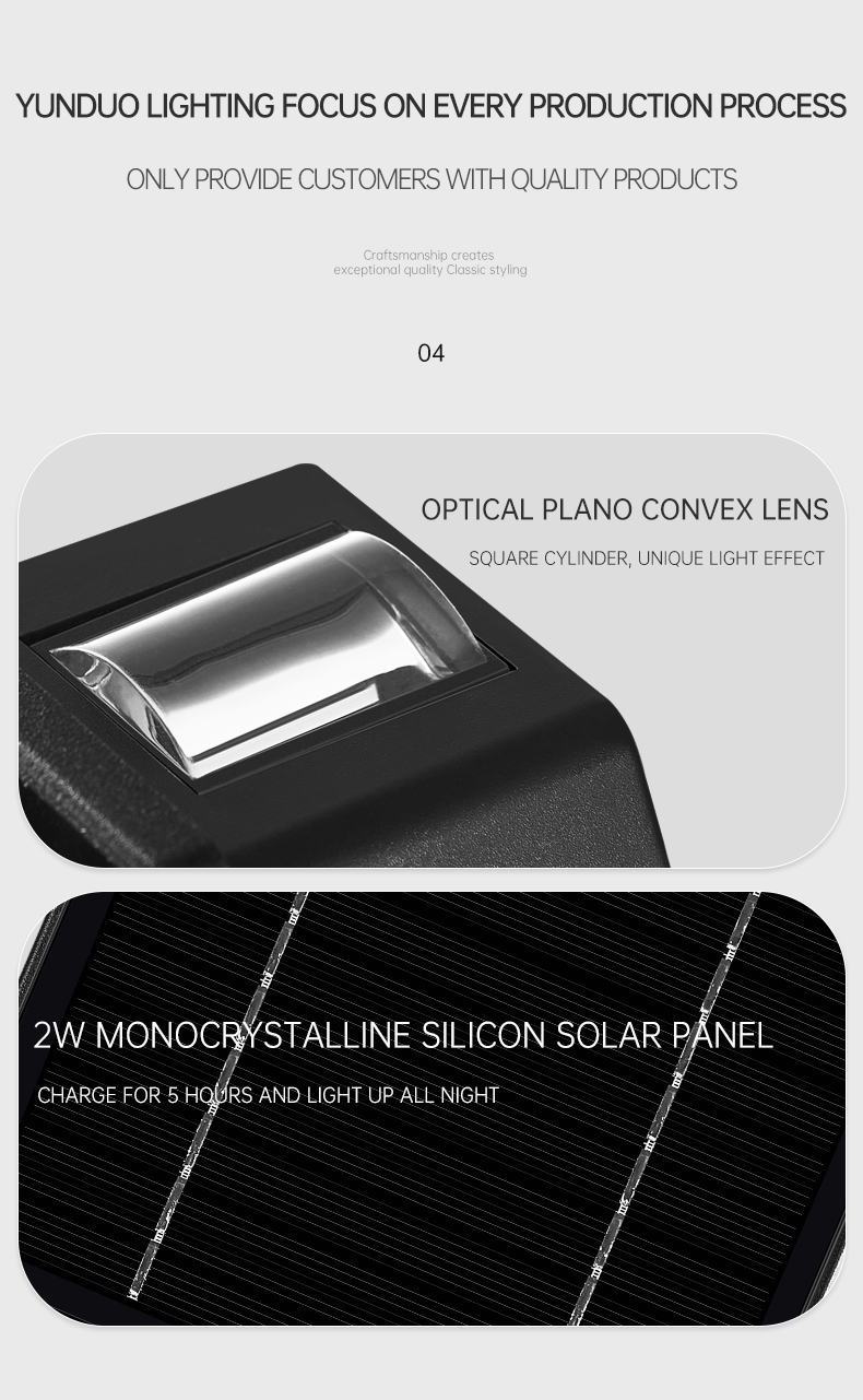 70LM UP Down Wall Mounted Solar Light With Polycrystalline Silicon Solar Panel OEM