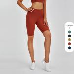 80%Nylon 20%Spandex 8" Women'S Plus Size Workout Shorts With Waist Pocket
