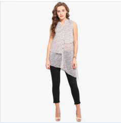 Tie Neck Balloon Sleeve Elegant Ladies Blouse