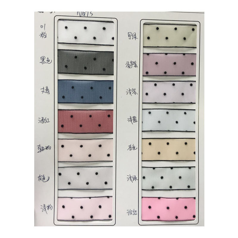 10mm-60mm Dot Velvet Wired Ribbon Embroidery double sided velvet ribbon