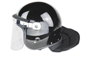 China Police Flat Visor Anti Riot Helmet / Combat Helmet With Face Shield Chin Protector wholesale