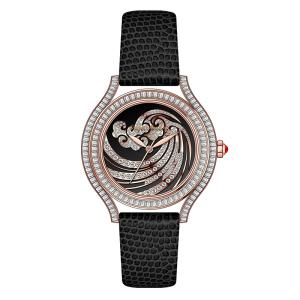 China Luxury Leather Strap Quartz Watch Inlaid With A Large Number Of Zircon Jewelry wholesale