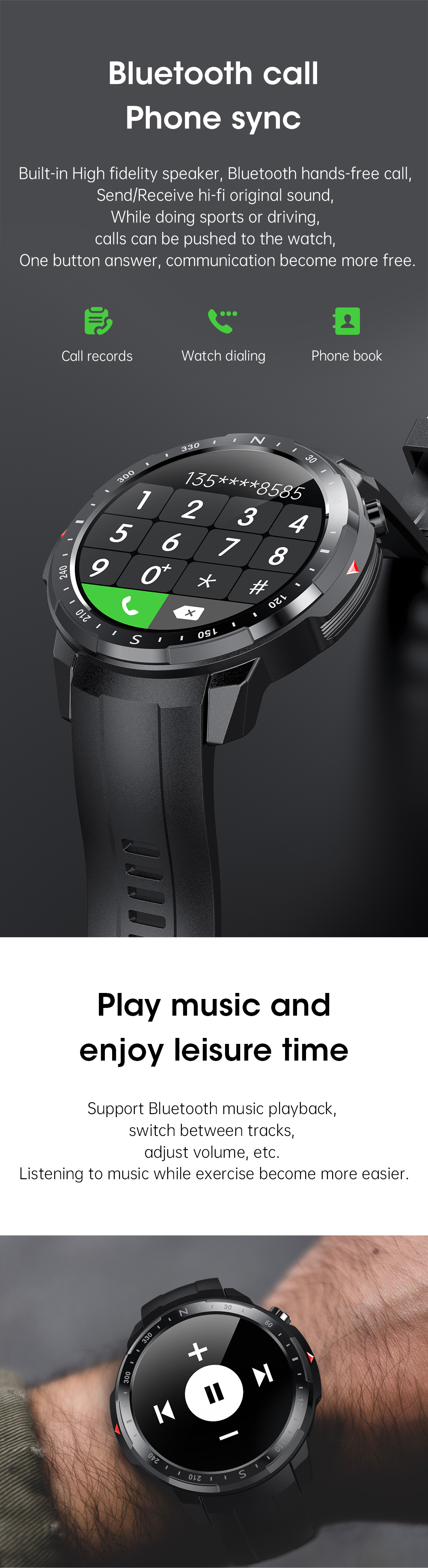 L30 Smart Watch Waterproof IP68 BT3.0 Call 450mAh Long Working Time
