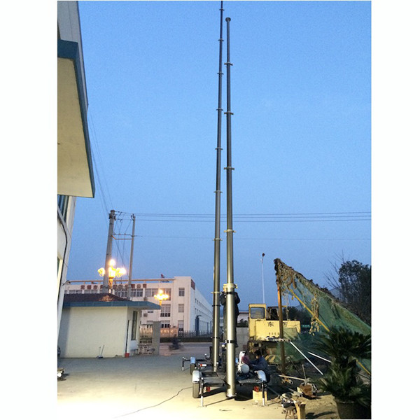 10m locking pneumatic telescopic mast 200kg payloads-mobile telecom mast tower