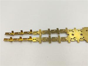 China One Row Line Progressive Forming Brass Stamping Parts For Straight / Earthing Connection wholesale