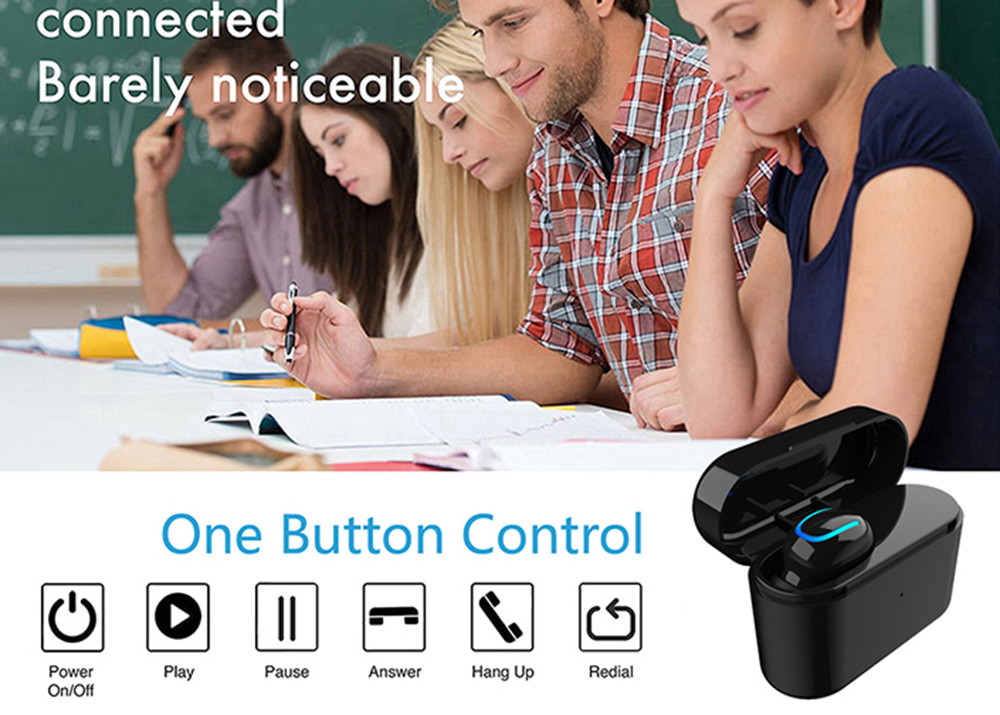 Christmas Gifts Cheap Mono Bluetooth Earphone/Headphone with 500mah charging case