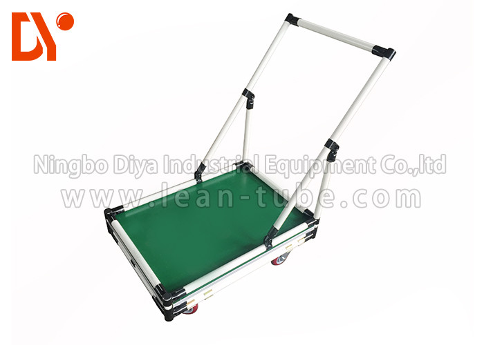 PE Lean Pipe Recycling Tote Cart Turnover Trolley Cold Welded Glossy Surface For Workshop