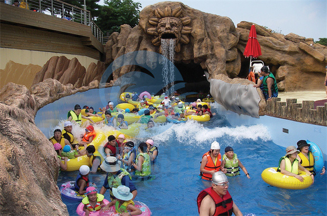 Artificial Surf Wave Pool Exciting Water Park Lazy River Customized