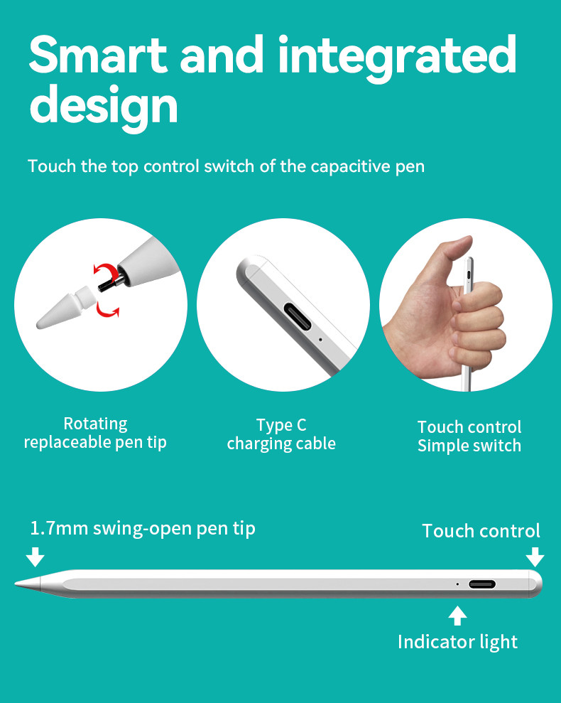 1.0mm Bluetooth Stylus For Ipad Mini 4 Avoid Mistakenly Touching