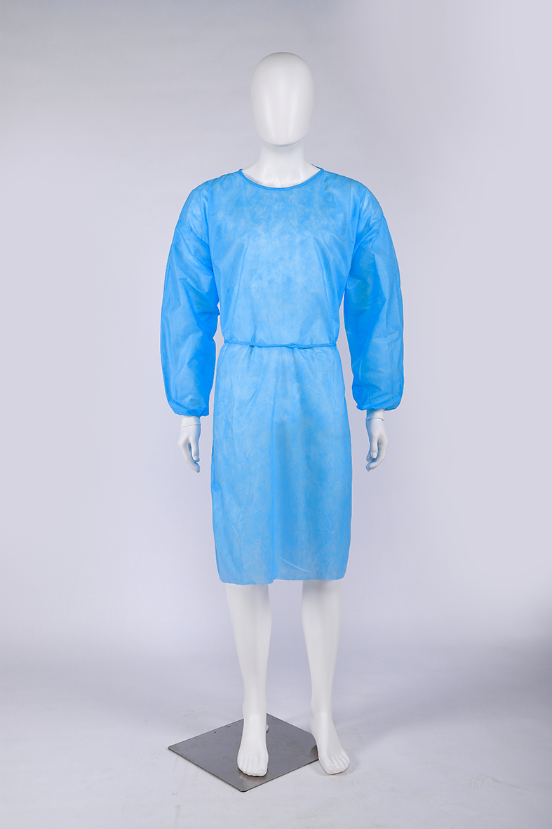 Disposable Isolation gown PP PE SMS CPE Material Level 1 2 3 Medical Surgical Gowns with Knitted Cuffs