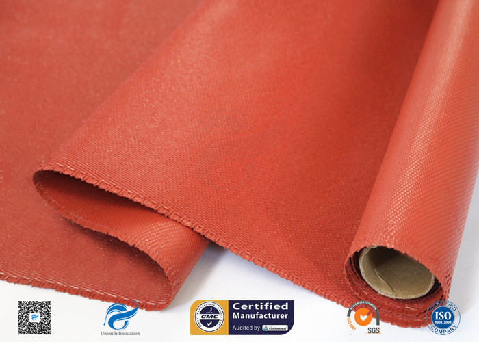 Heat Resistance Fiberglass Fabric Roll / Silicone Coated Fiberglass Fire Protection Cloth