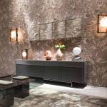 0.45x0.65m Sliding Door TV Cabinet Stainless Steel Marble Top