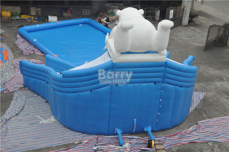 Giant Beautiful New Bear Swimming Pool Slide , Inflatable Pool Slide For Amusement Park