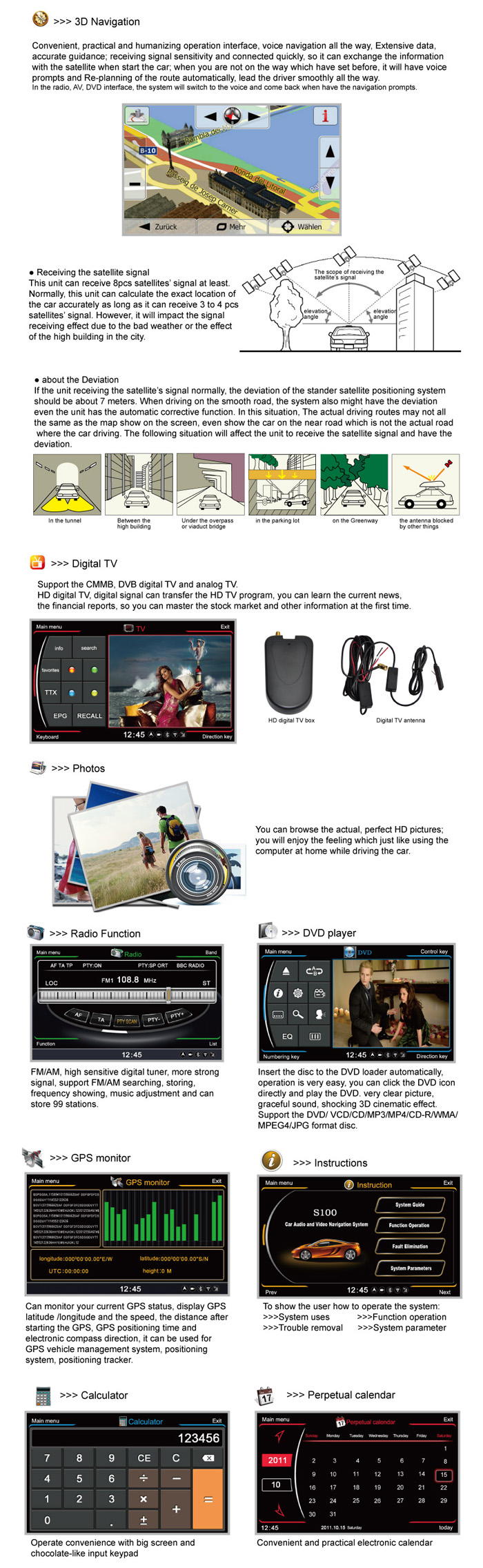 Ouchuangbo S100 Toyota Camry 2012 tape recorder dvd gps with 1G CPU cancan bus multimedia player OCB-131