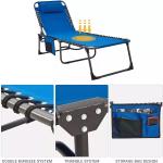 Outdoor Patio Garden Beach Portable Camping Sun Lounger Chair with Lightweight