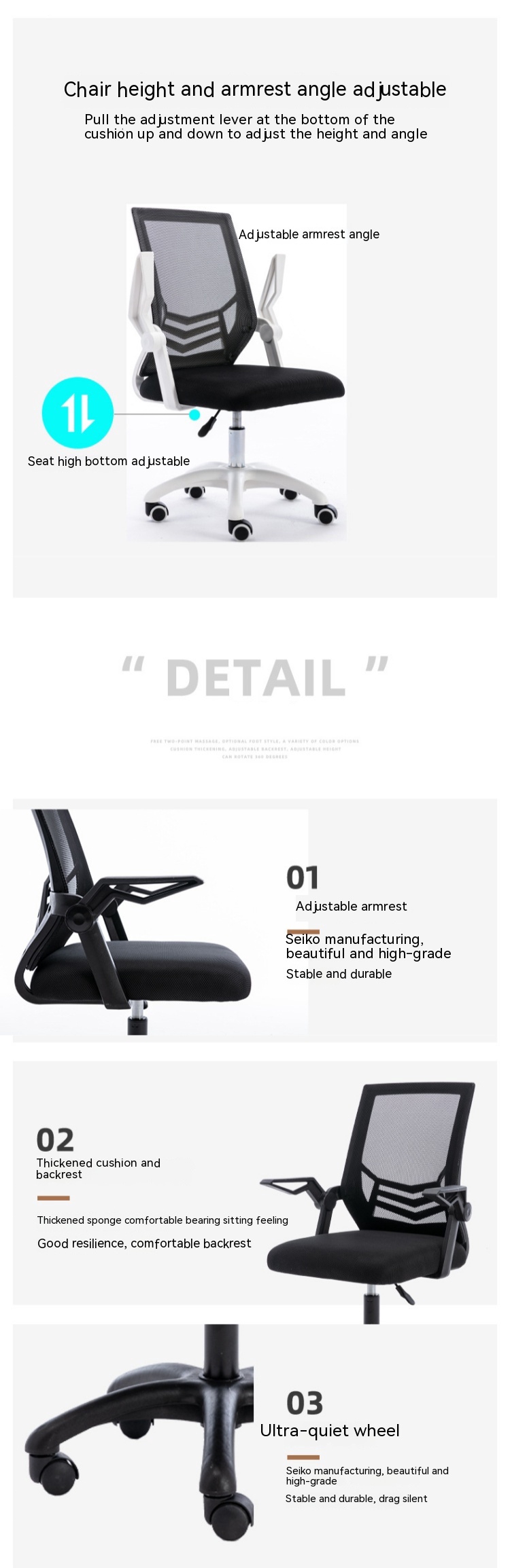 Modern Design Office Furniture Ergonomic Mesh Swivel Chair for Corporate Bedroom
