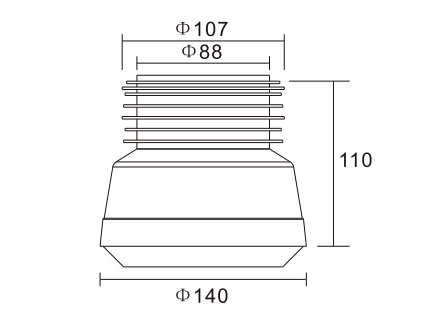 140mm Leaking Toilet WC Waste Connector Pan Pipe Connector 4 Inch Plastic