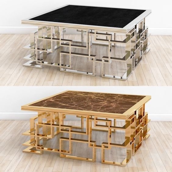 Marble Glass Top Gold Round Coffee Table With Storage Strike Deisgn