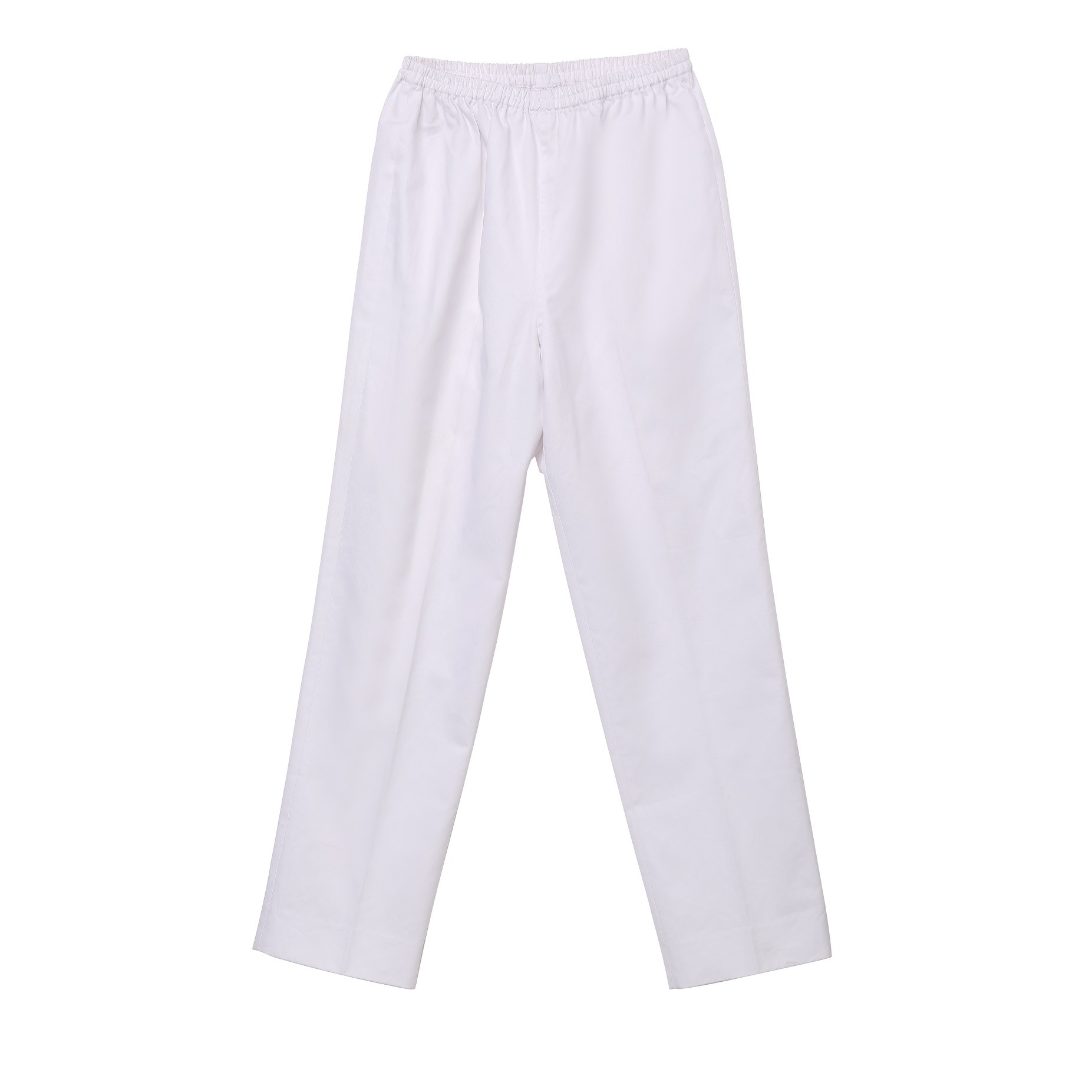 Elastic Waist Draw String White Chef Pants