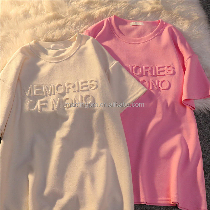 Custom 3d Emboss Print T Shirt for Men Women Embossing Printing Tee Shirt Logo Design