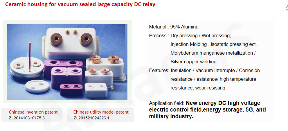Custom Electronic Ceramic Components Metallized Alumina Oxide Ceramics Insulating Relay
