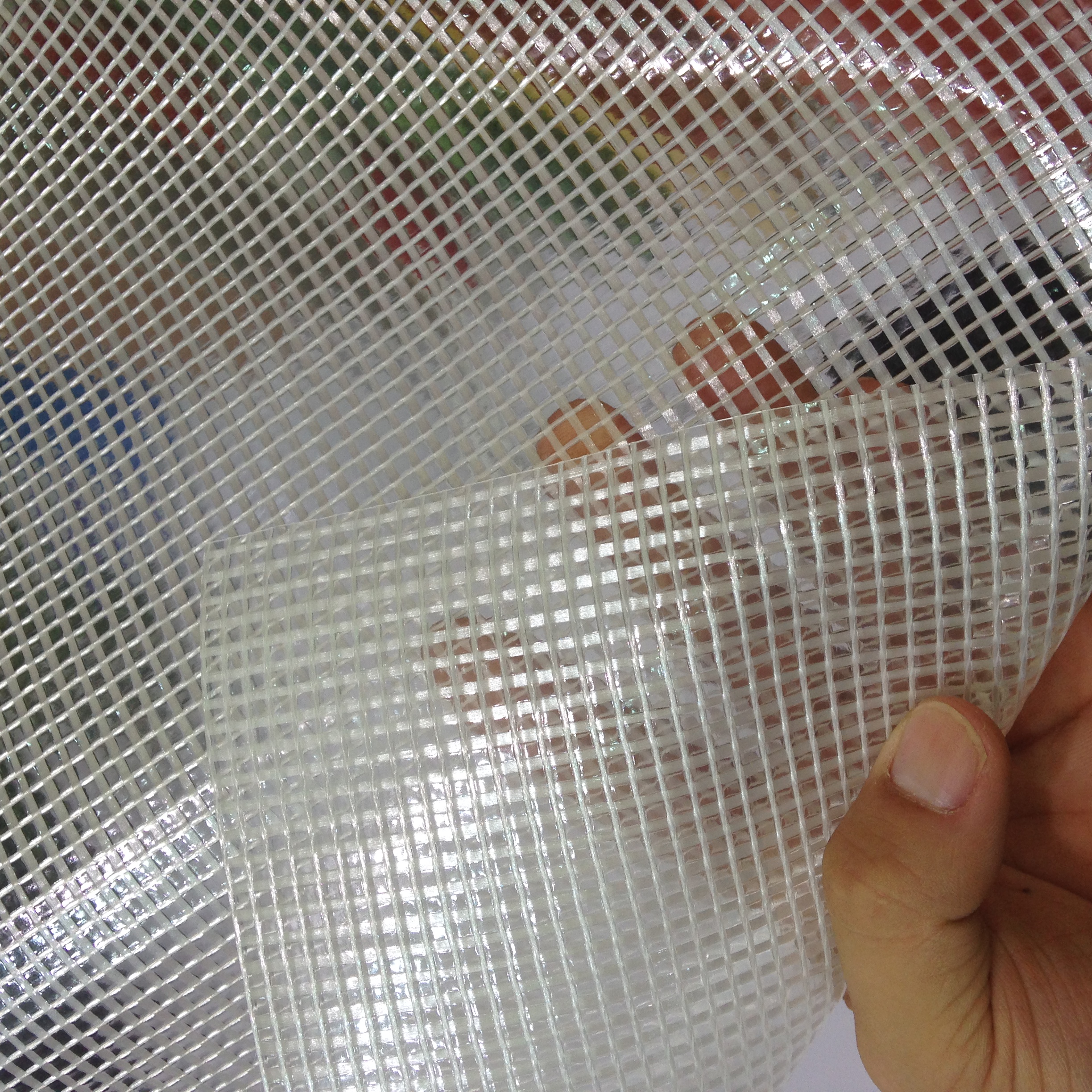 Clear PVC Mesh Fabric Tarpaulin Clear White Transparent Fabric