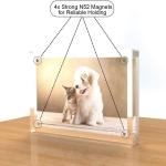 Nail Free Waterproof Double Acrylic Desktop Display Self Standing Magnetic Photo