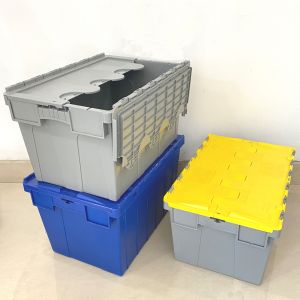 Stackable Heavy Duty Plastic Moving Crate With Lid