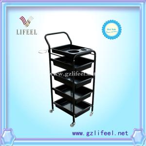 China fashional furniture 5 layers beauty furniture hair salon color cart rolling trolley wholesale