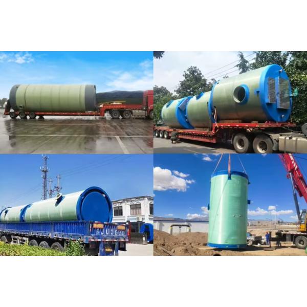 Rural Municipal Pipe Network Sewage Lifting Rainwater Pumping Station FRP GRP Integrated