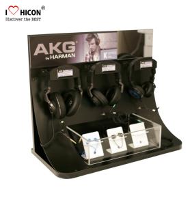 China Custom Logo Accessories Display Stand Acrylic Headphone Earbud Display Stand Countertop wholesale