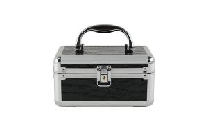 China Small Black PU Aluminum Cosmetic Case, Aluminum Cosmetic Beauty Boxes wholesale