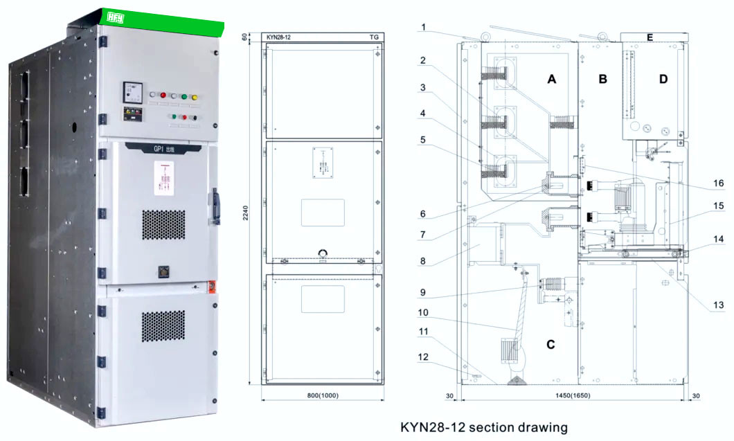 KYN28-12 middle cabinet high voltage power distribution cabinet 10KV complete set of electrical equipment