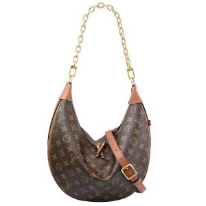 China LV Designer Monogram Bag Presbyopic Half Moon Cowhide Leather Tote Handbag wholesale