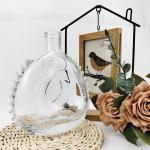 Special Craftsmanship Brandy Bottle Unique Flat Round Design with Crystal Flower