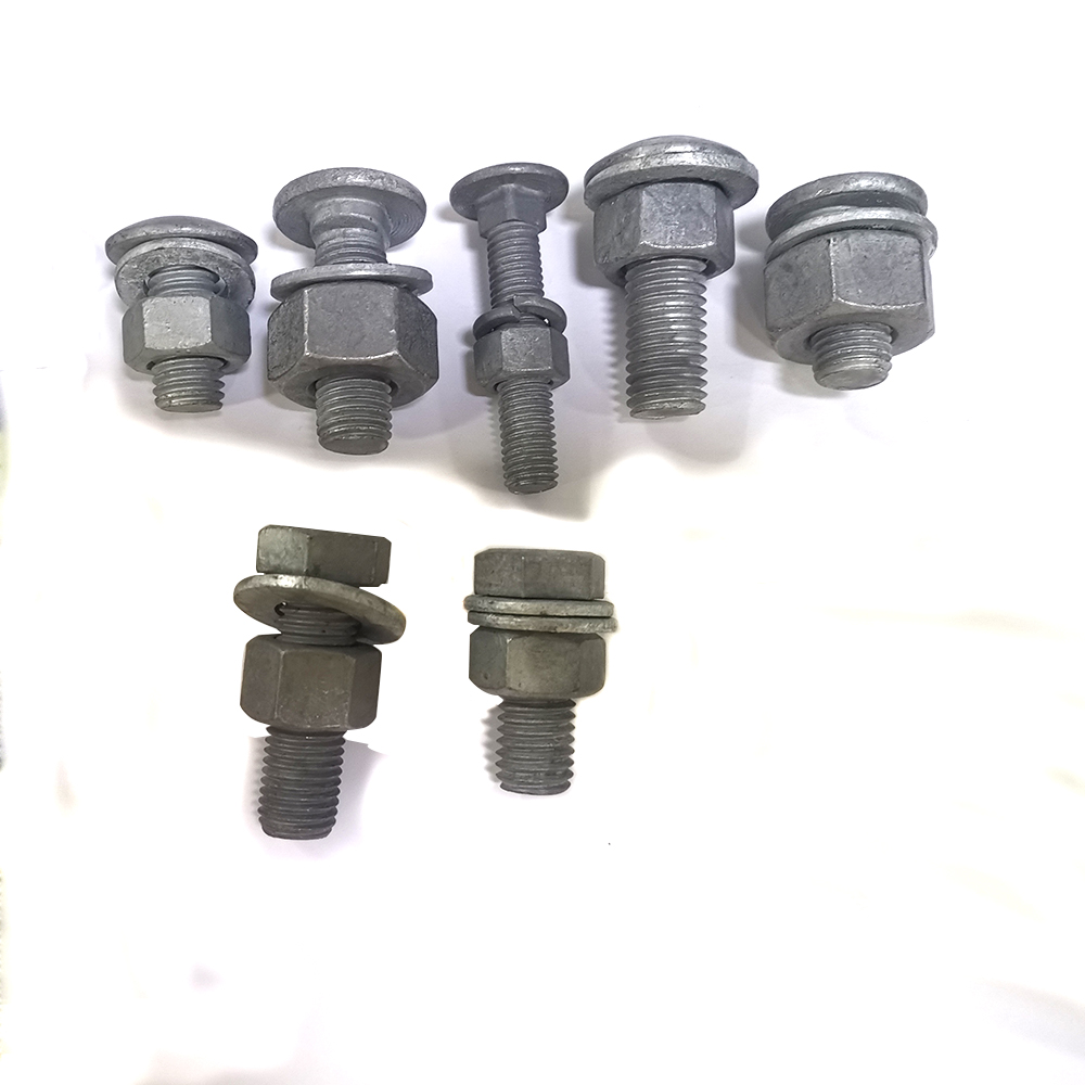 Hot Dip Galvanized Round Head Bolts Guardrail Safty Bolts And Nuts And Washers