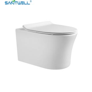 China Sanitwell SWJ0925 Bathroom wc white toilet bowl rimless flush wholesale