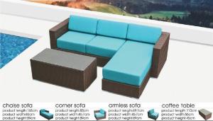 China 4pcs patio furniture wicker rattan garden sectional sofa -9224 wholesale