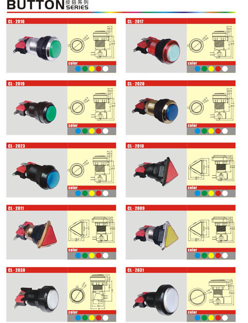 Start Push Button Arcade Game Machine Parts With Micro Switch 60mm X 60mm Size