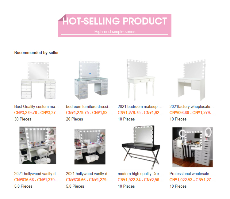 OEM Durable Dressing Room Illuminated Cosmetic Beauty Vanity Mirror with LED Lights