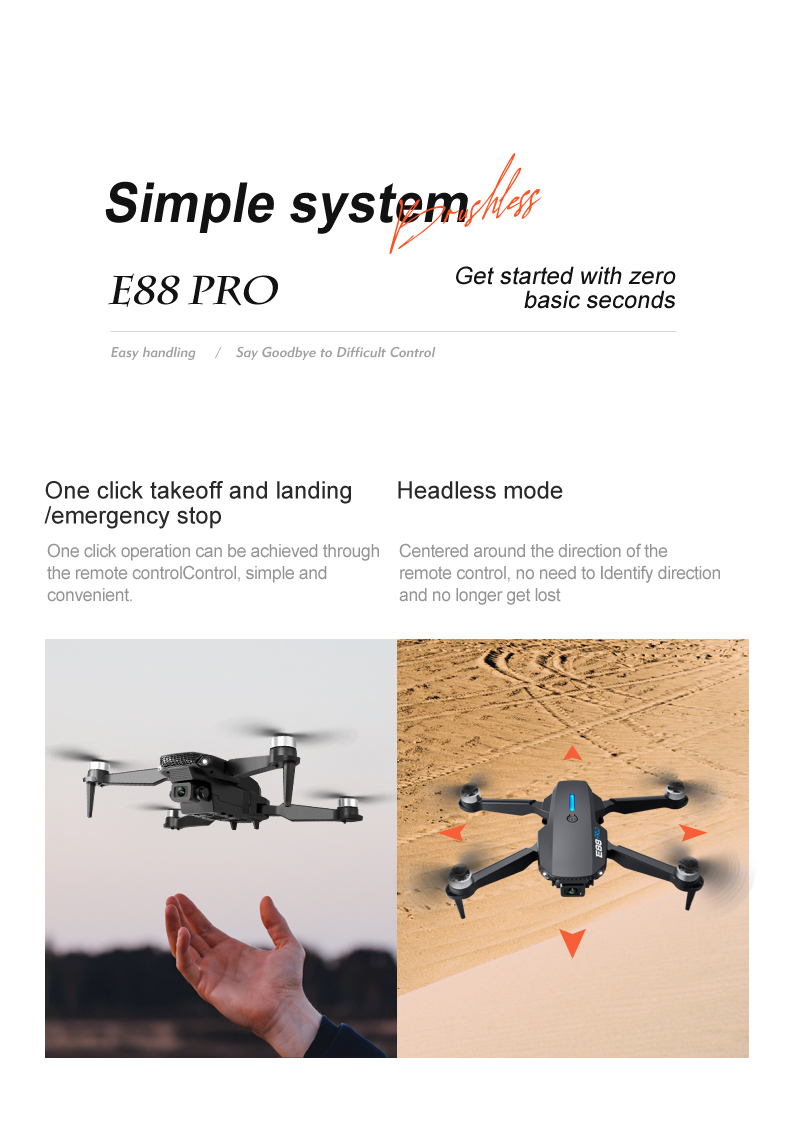 W18Hw Drone For Agriculture Inspection With Headless Mode And 360° Special Effects Rolling For Custom Flight Path Setting