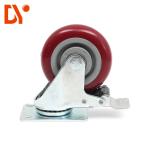 Red Color Industrial Caster Wheels 4 Inch Ball Bearing Large Loading Capacity