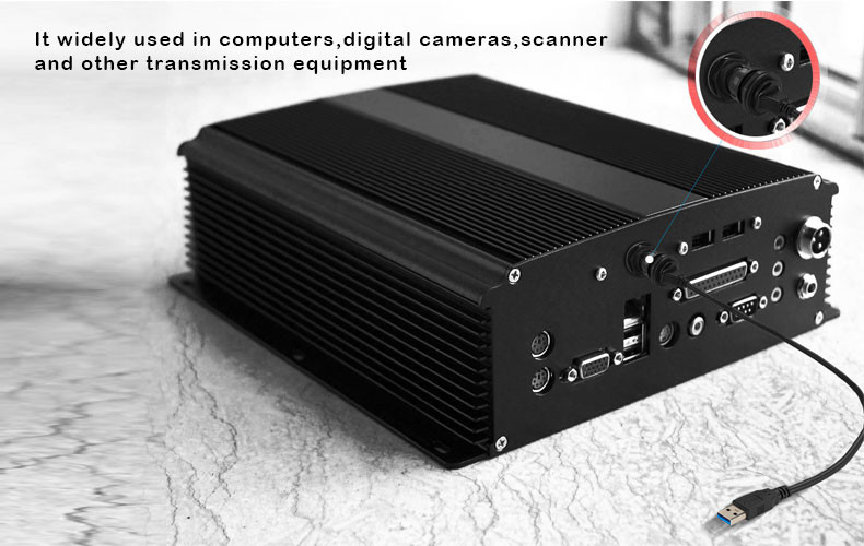 Customize Length Wire Soldering USB 2.0/3.0 Female Panel Mount Waterproof Connector