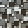 3D square tile glass mix metal mosaic brush finished for wall decoration for sale