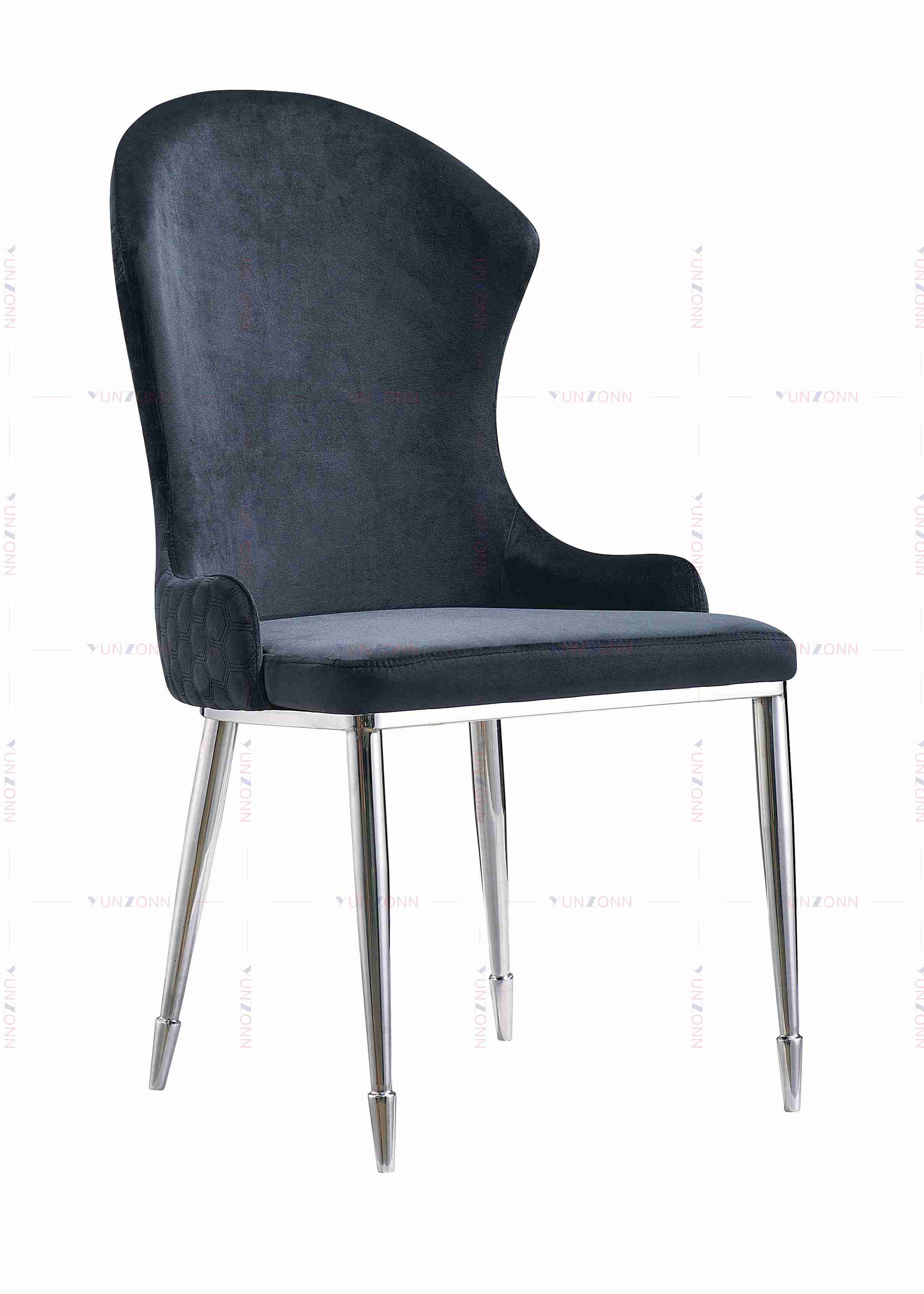 YUNZONN Luxury Fabric Design Stainless Steel Legs Dining Chair