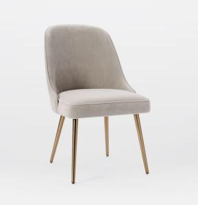 China Restaurant Furniture Fabric Dining Room Chairs Colorful Creative Velvet With Wood Legs wholesale