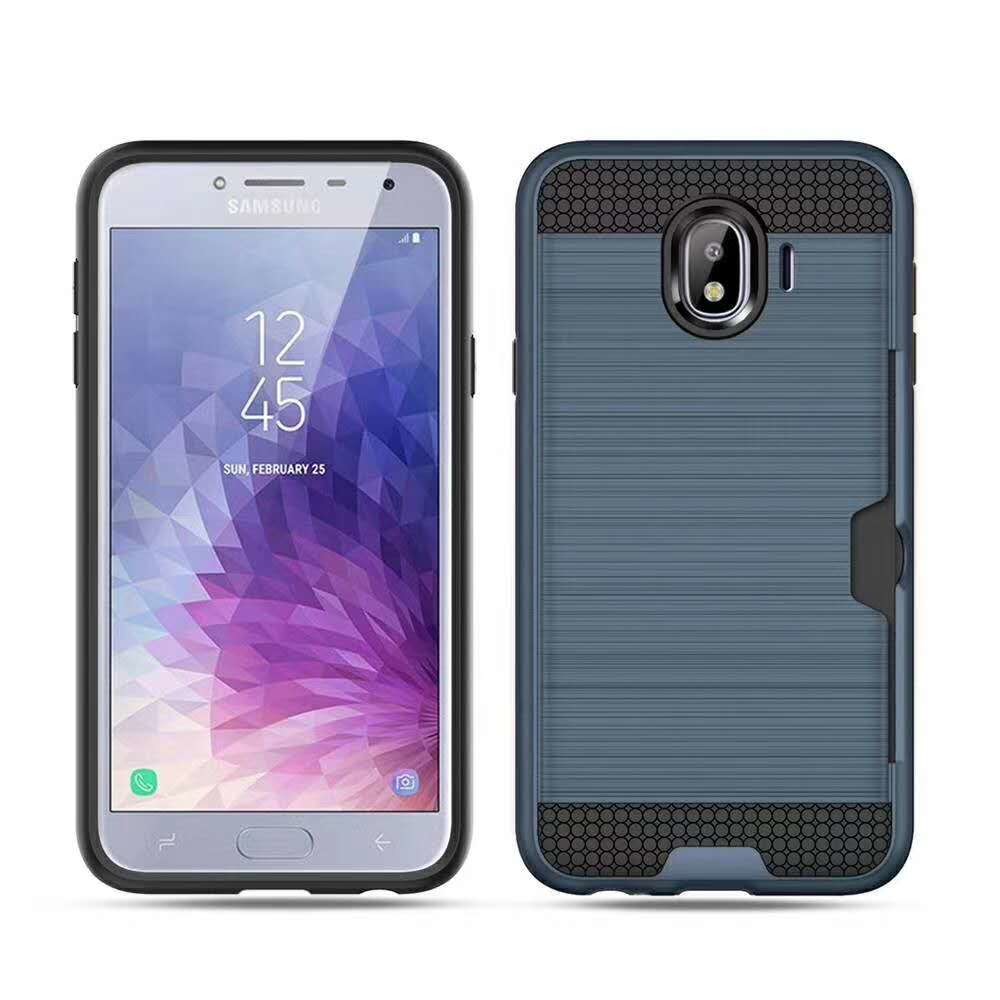 Colorful Metal Brushed with Side Card Pocket Function Protective Shell For Samsung S9 Plus NOTE8 ON7 S7 S7 Edge J7 J5