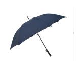 Navy Blue Small Windproof Umbrella Black Metal Double Ribs Straight Handle